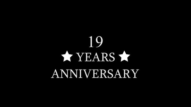 19 Years of Love & Happiness Celebrating 19 Years Together. Sparkling Stars, Happy Anniversary Wishes. Perfect for Wedding, Birthday, and Anniversary Cards.
