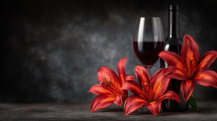 A bottle of red wine