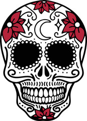 Moon-Themed Sugar Skull for Día de Muertos Ritual