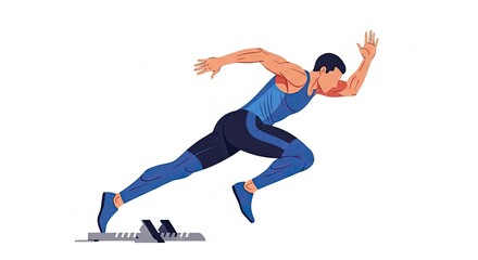 Sprinter in Action - Dynamic Illustration of a Runner in Motion.