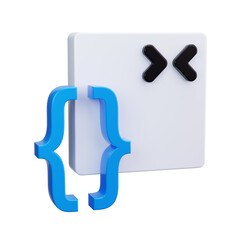Code bracket 3d render icons