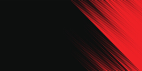 Fototapeta premium Dark halftone background with elegant red gradient dots on the edges, creating a dramatic comic book-style effect, perfect for dynamic designs, posters, banners, or modern digital artwork