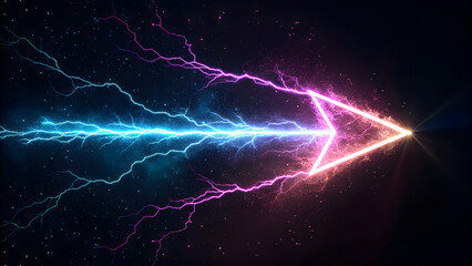 Electric RGB arrow streak on dark