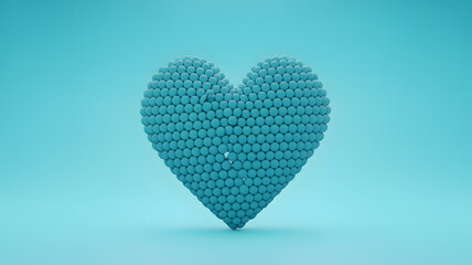 creative illustration of a digital or molecular heart with geometric pattern promoting care and unity