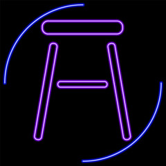 seat neon sign, modern glowing banner design, colorful modern design trends on black background. Vector illustration.