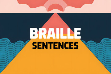 educational concept featuring "braille sentences" text promoting literacy and accessibility for visually impaired