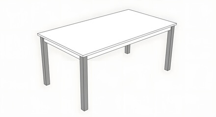 Clean and versatile rectangular white table with sturdy grey legs, ideal for modern office, home, or minimalist interior design projects and educational settings