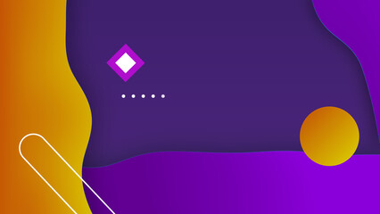 Abstract Liquid Shape Background with Bold Purple and Orange Colors