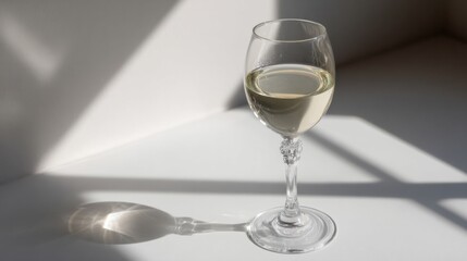 Radiant goblet of chilled Chardonnay reflecting morning light whispers, celebrating Beaujolais Nouveau and International Wine Day