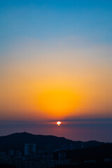 sunrise over the city