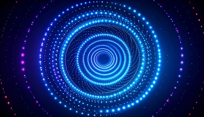 Blue concentric circles of light against a dark background