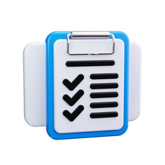 checklist 3d render icons