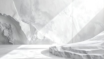 Monochromatic Serenity - A Minimalist Landscape Illustration.