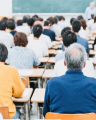 Premium Authentic Adult Education Classroom for Silver Lifestyle Learners Engaged in Lifelong Learning and Vocational Training Marketing Content