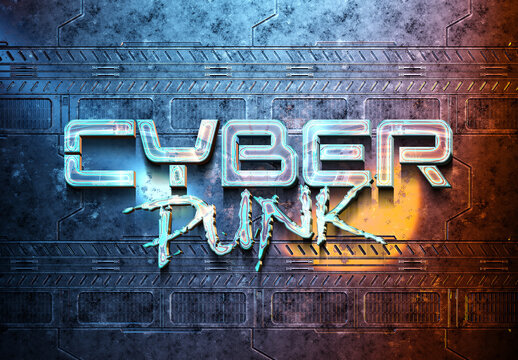 Sci-fi Text Effect Mockup On Tech Panel