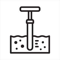 Soil sampler probe testing outline icon vector