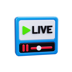 live stream 3d render icons