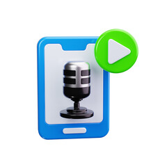 podcast 3d render icons