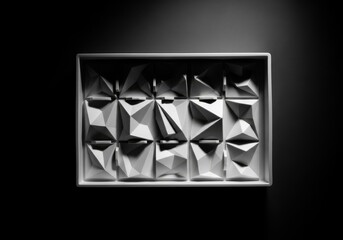 White Geometric Tile Pattern in Frame Modern Artistic Design