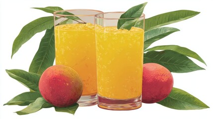 Colorful and inviting food photography captures refreshing blends of carrot, orange, and mango juices in vibrant glasses, set against a kitchen backdrop