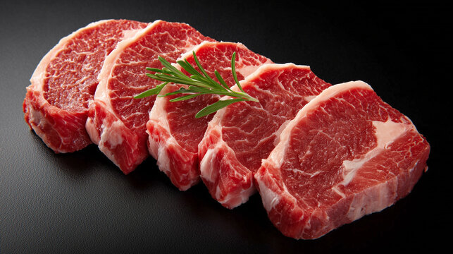 Red meat slices detail texture for cooking background - Powered by Adobe