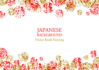 金と朱色の華やかな和柄のベクター壁紙