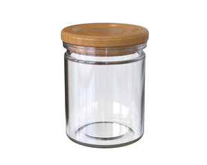 Multipurpose clear glass bottle with wooden cap