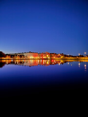 Fototapeta premium Sortedam lake in central Copenhagen at dusk