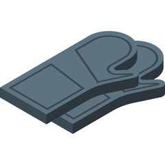 Pair Of Gray Oven Mitts Isolated On White Background Used For Kitchen Cooking Protection