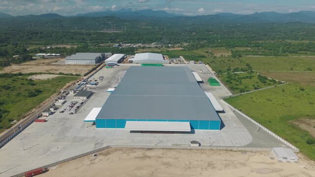 The Logistics Transformation Hub Of The Dominican National Brewery Near Hato Nuevo In Santo Domingo, Dominican Republic - Drone Shot
