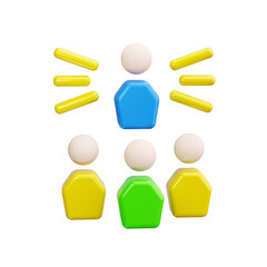 Teamwork 3d render icons