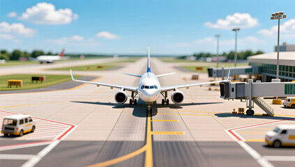 Airport runways Aircraft takeoffs Air Transport Tourism departures Business background