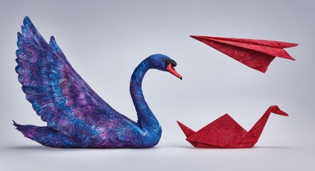 Naklejka premium The art of origami represents a creative journey of dreams, aspirations, and success in life and business