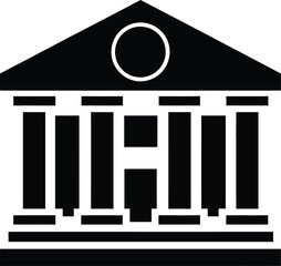 Bank building vector icon silhouette illustration government finance architecture courthouse symbol design