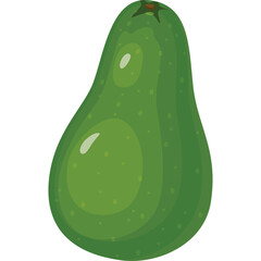 Green Avocado Fruit With Speckled Skin And Smooth Surface Isolated On White Background Realistic Pixel Art Style