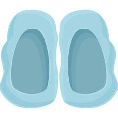 Pair of Light Blue Disposable Shoe Covers With A Transparent Background Ideal For Healthcare And Cleanroom Environments