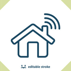 Smart Home Icon. House, Wireless, Wi-Fi, WiFi