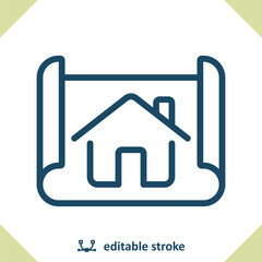 Architecture Icon. Blueprint, Plan, House Plan, Construction