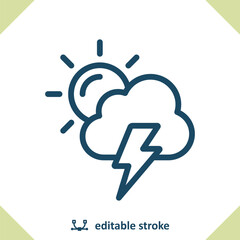 Storm Icon - Cloud, Lighting Bolt, Lightning Storm, Weather, Sun