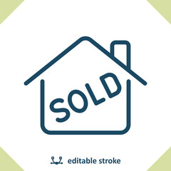 House Icon. Sold, Home, Building, Real Estate