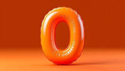 Inflatable orange numeral 0 countdown effect display