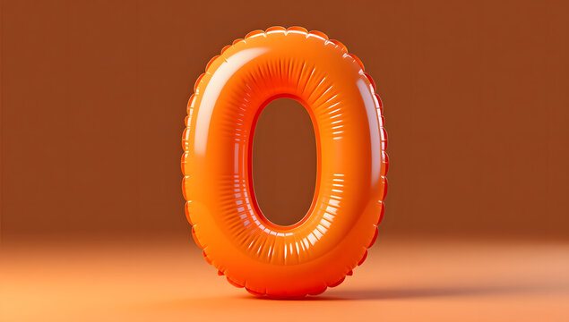 Inflatable orange numeral 0 countdown effect display