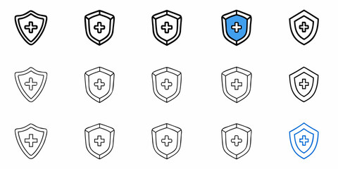 Protection Shields with Medical Crosses for Healthcare, Security or Antivirus Needs, Offering Assurance and Safety in a Variety of Modern Designs