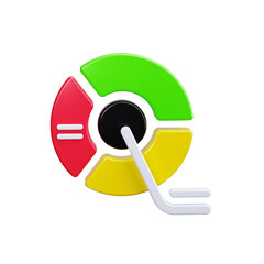 pie chart 3d render icons