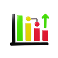 bar graph 3d render icons