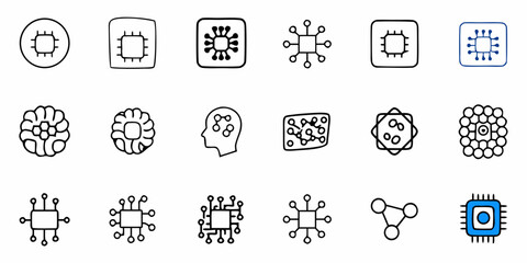 Explore AI & Robotics with these tech icons perfect for illustrating innovation, machine learning, and cutting-edge technology concepts in your designs today