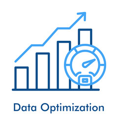 Data Optimization Icon. Outline Color Icon Style. Digital performance efficiency and processing symbol.