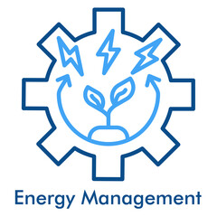 Energy Management Icon. Outline Color Icon Style. Power consumption control and efficiency symbol.