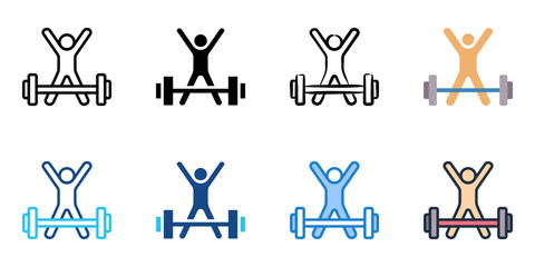 Fitness icon set multiple style collection 
