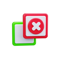 Obraz premium cross mark 3d render icons